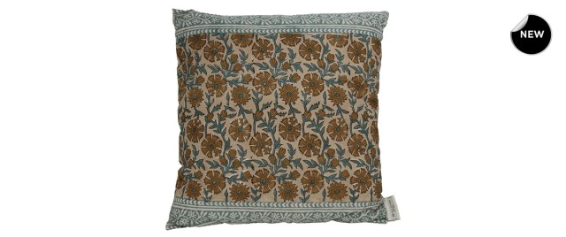 Cushion Flower Cotton Brown 45x45cm_front